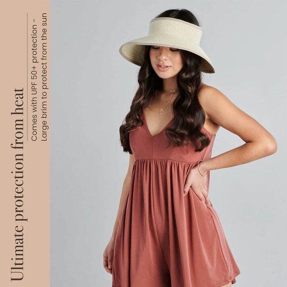 Women s Ultrabraid Visor with Ribbon Binding Sweatband Summer Hat